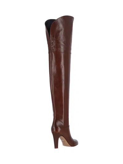 Chloé 85mm Eve Leather Over-the-knee Boots In 25e Sooty Brown