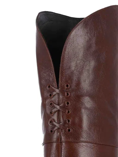 Chloé 85mm Eve Leather Over-the-knee Boots In 25e Sooty Brown