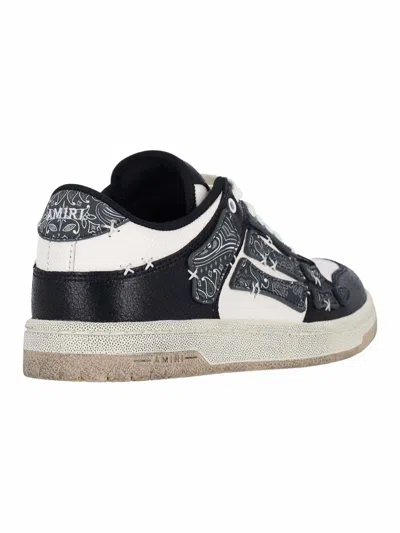 Amiri Skel Top Black Low Top Sneakers With Logo Patch On The Tongue And Logo Lettering On The Heel In Leat