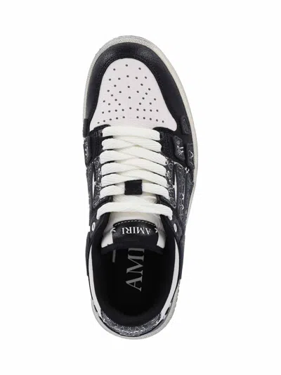 Amiri Skel Top Black Low Top Sneakers With Logo Patch On The Tongue And Logo Lettering On The Heel In Leat