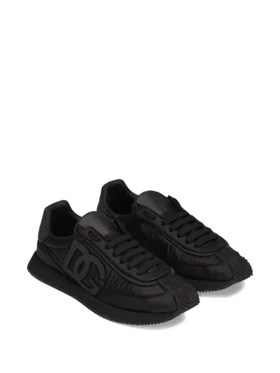 Dolce & Gabbana Low Top Sneakers Featuring Suede Accents In Black