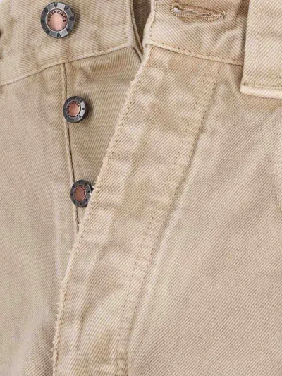 Balenciaga Straight Trousers Contrast Panels In Neutral