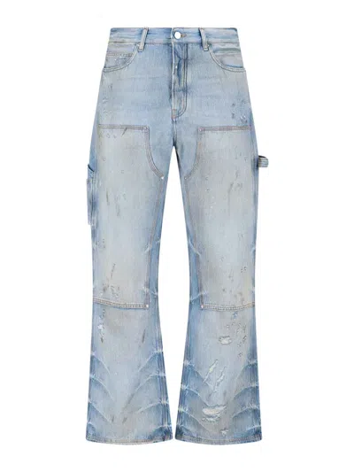 Amiri Straight Carpenter Style Trousers With Distressed Detailing