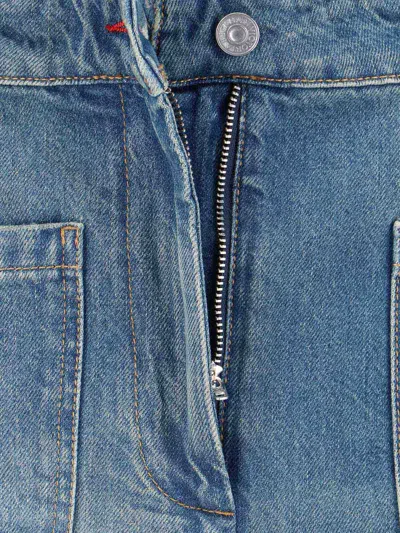 Victoria Beckham 'alina' Blue Jeans With Pockets And Logo Applied On The Front