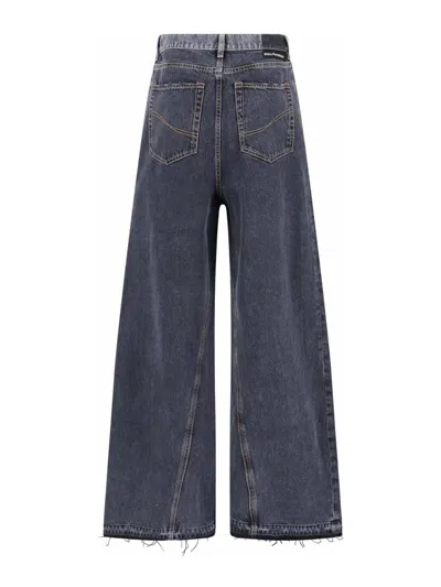 Stella Mccartney Straight Trousers With Belt Loops And Frayed Hem