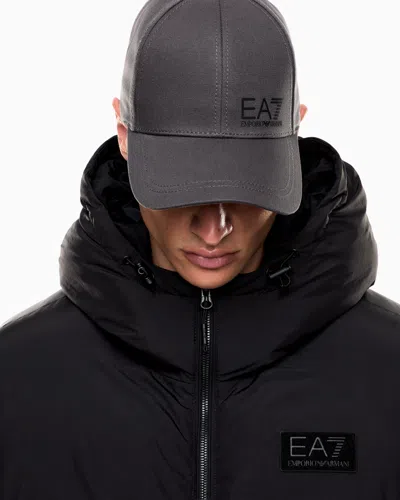 Ea7 Train Core Cotton Baseball Cap In Black