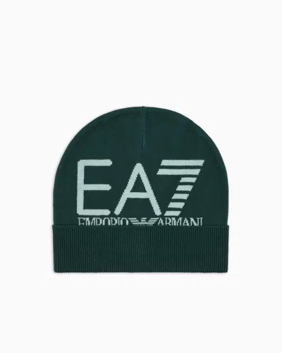Ea7 Visibility Beanie With  Oversized Logo