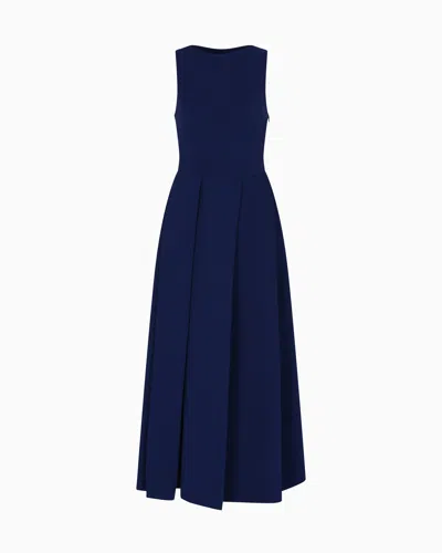 Emporio Armani Technical Cady Sleeveless Dress With Pleats