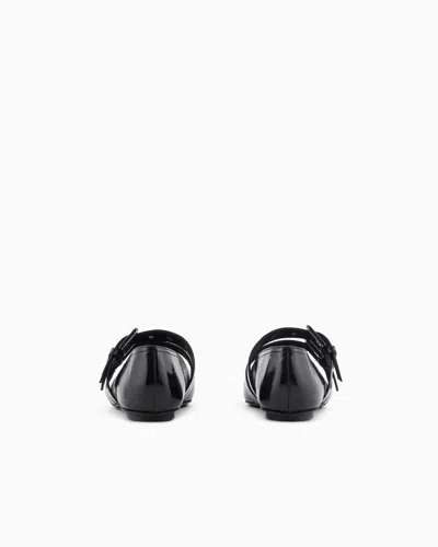Emporio Armani Patent Leather Ballerinas With Double Strap