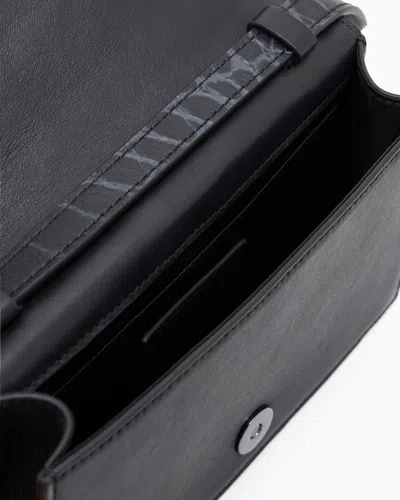 Emporio Armani Crocodile-embossed Leather Tech Case With Shoulder Strap