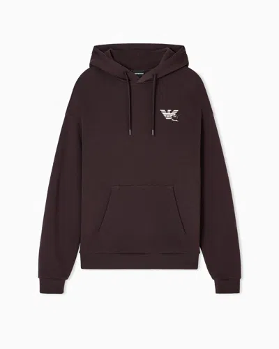 Emporio Armani Asv Jersey Twill Sweatshirt With A Playing Cards Print In Gray