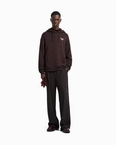 Emporio Armani Asv Jersey Twill Sweatshirt With A Playing Cards Print In Gray