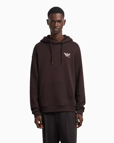 Emporio Armani Asv Jersey Twill Sweatshirt With A Playing Cards Print In Gray