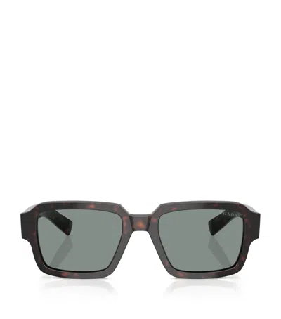 Prada 0pr 02zs Bold Rectangular Tortoiseshell Sunglasses In Black