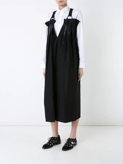 Shop Yohji Yamamoto Pleats Jersey Dress - Black