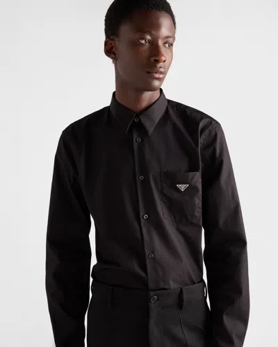 Prada Men's Poplin Chest-logo Sport Shirt