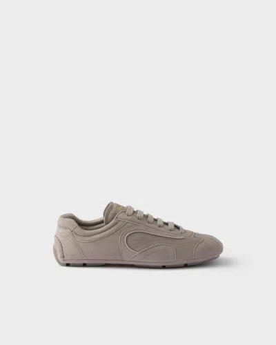 Prada Montecarlo Re-edition 2005 Suede Sneakers In Gray