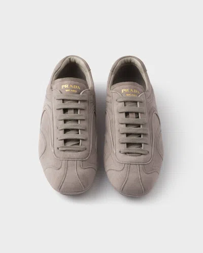 Prada Montecarlo Re-edition 2005 Suede Sneakers In Gray