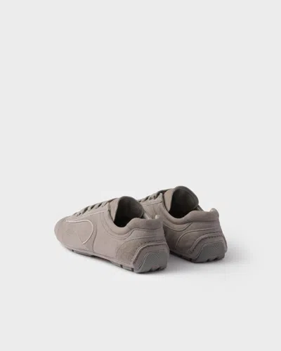 Prada Montecarlo Re-edition 2005 Suede Sneakers In Gray
