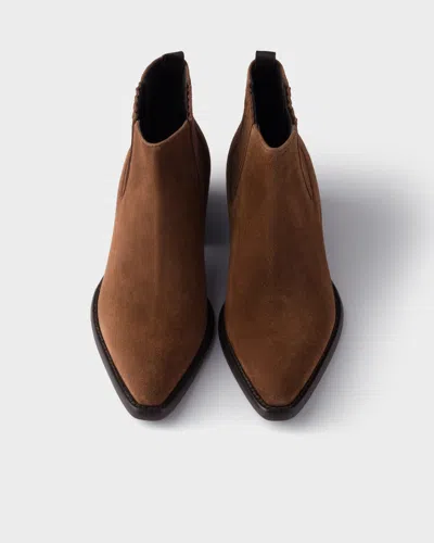 Prada Elastic-gusset Pointed-toe Boots In Animal Print