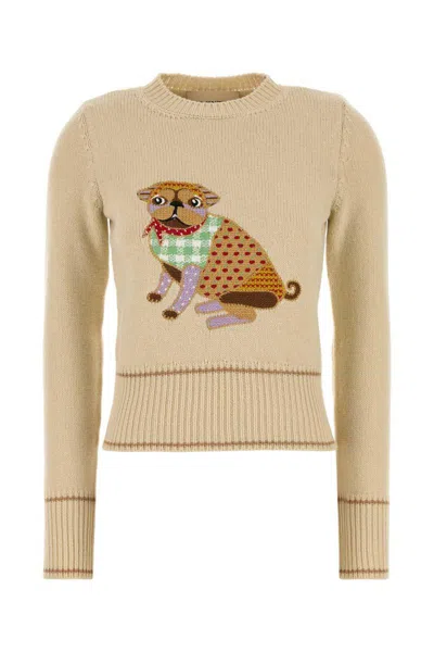 Valentino Garavani Le Chien De La Maison Embroidered Virgin Wool Sweater