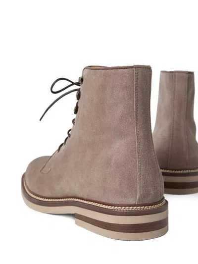 Brunello Cucinelli Lace-up Suede Boots