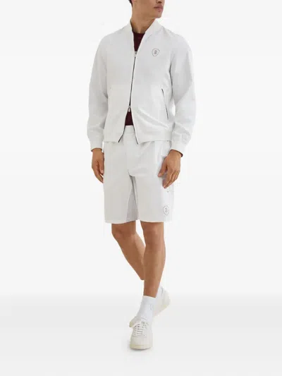 Brunello Cucinelli Elastic-waist Panelled Shorts In White