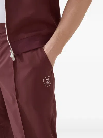 Brunello Cucinelli Logo-print Track Pants In Red