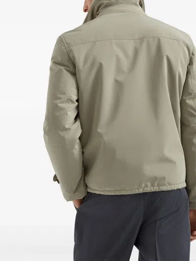 Brunello Cucinelli Button-fastening Jacket In Brown