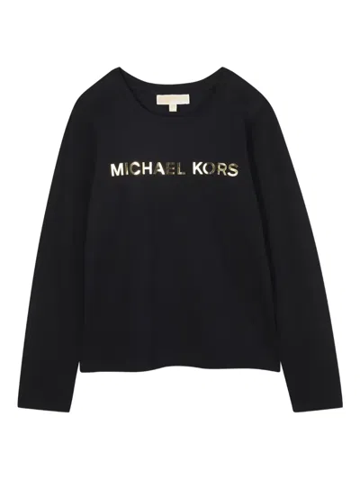 Michael Kors Logo-print Long-sleeved T-shirt In Black