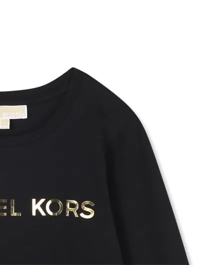Michael Kors Logo-print Long-sleeved T-shirt In Black