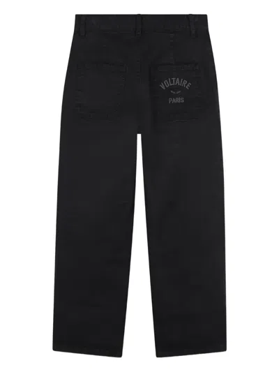 Zadig & Voltaire Logo-embroidered Trousers In Black