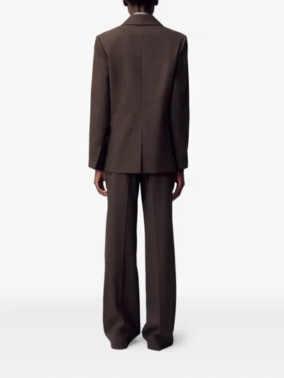 Claudie Pierlot Single-breasted Wool Blazer In Brown