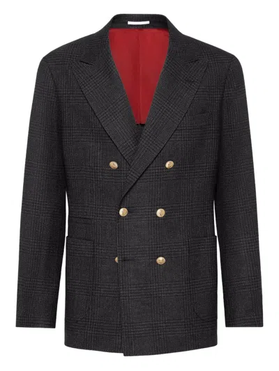 Brunello Cucinelli Prince Of Wales Deconstructed Blazer