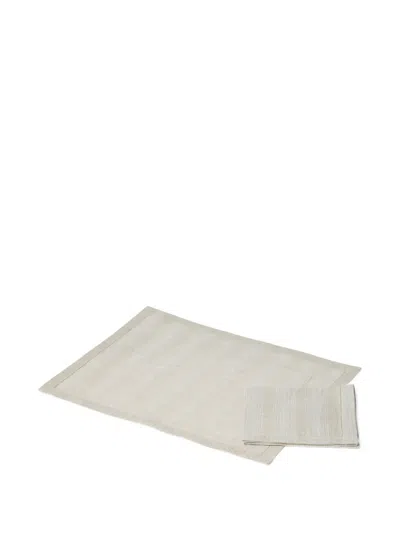 Brunello Cucinelli Linen Placemat And Napkin (set Of Two) In Gray