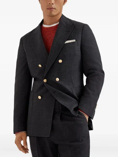 Brunello Cucinelli Prince Of Wales Deconstructed Blazer