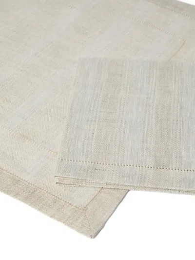 Brunello Cucinelli Linen Placemat And Napkin (set Of Two) In Gray