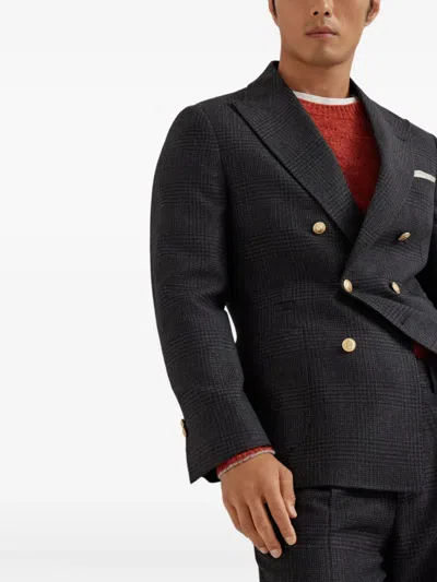 Brunello Cucinelli Prince Of Wales Deconstructed Blazer