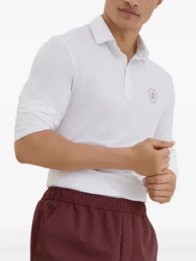 Brunello Cucinelli Long-sleeve Polo Shirt In White