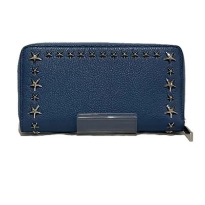 Pre-owned Jimmy Choo Light Blue Leather Long Wallet (bi-fold) ()
