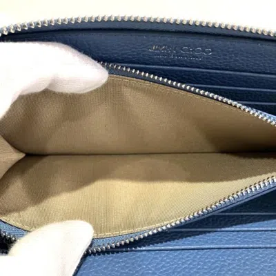 Pre-owned Jimmy Choo Light Blue Leather Long Wallet (bi-fold) ()