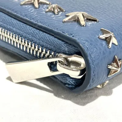 Pre-owned Jimmy Choo Light Blue Leather Long Wallet (bi-fold) ()