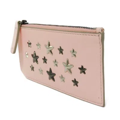 Pre-owned Jimmy Choo Pink Leather Coin Purse/coin Case ()