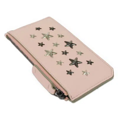 Pre-owned Jimmy Choo Pink Leather Coin Purse/coin Case ()