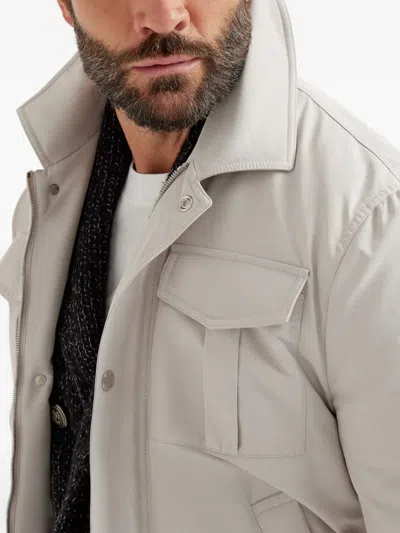 Brunello Cucinelli Padded Flap-pocket Jacket In Neutral