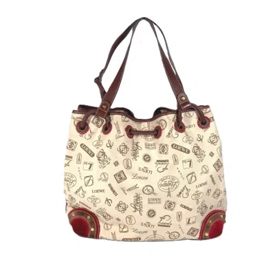 Pre-owned Loewe Beige Canvas Leather Shoulder Bag ()