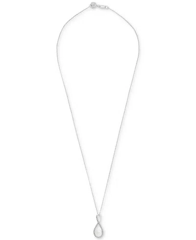 Macy's Cultured Freshwater Pearl (6mm) & Diamond (1/10 Ct. T.w.) Infinity 18" Pendant Necklace In 10k White