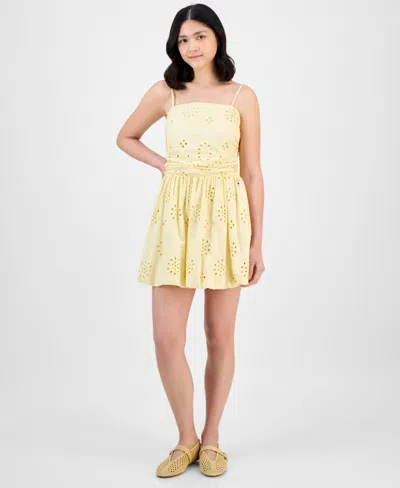 And Now This Women's Eyelet Tube Mini Dress, Exclusively At Macy's In Yellow