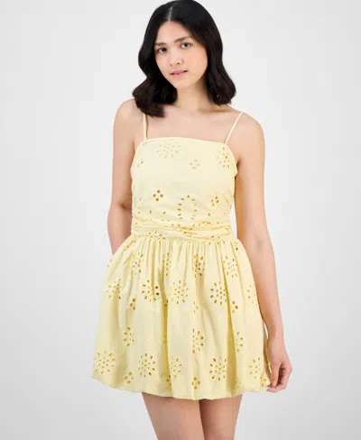 And Now This Women's Eyelet Tube Mini Dress, Exclusively At Macy's In Yellow