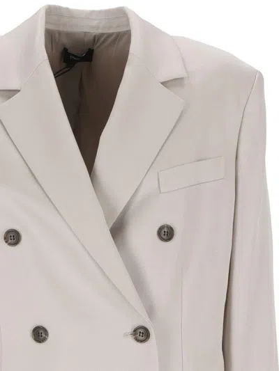 Theory Doppelreihiger Blazer Aus Twill In Neutral